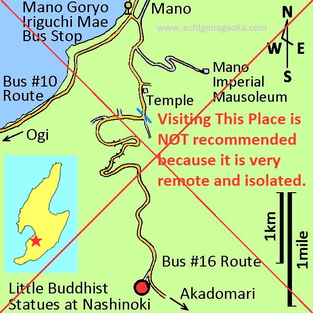 map of Little Buddhist Statues at Nashinoki